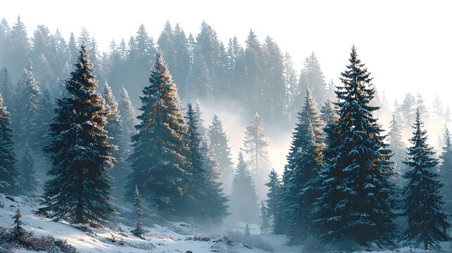 snow covered trees