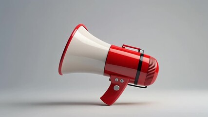 Amplify your message with this dynamic red megaphone video loop, perfect for announcements, promotions, and impactful calls to action in your marketing