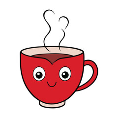 A warm tea cup releasing gentle steam that curls into a soft heart shape, creating a cozy, soothing moment filled with comfort, love, and peaceful relaxation.
