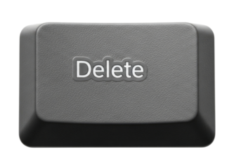 Delete key button transparent background cutout png