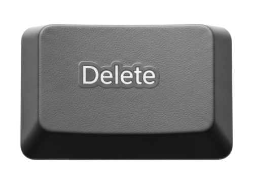 Delete key button transparent background cutout png