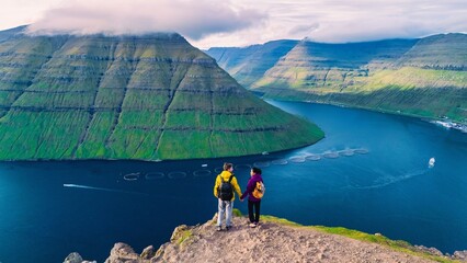 Klakkur trail with a view over the fjords of the Faroe Islands