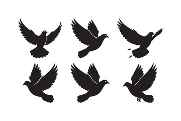 Obraz premium Flying Bird Silhouette Vector Set