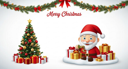 christmas tree with santa claus