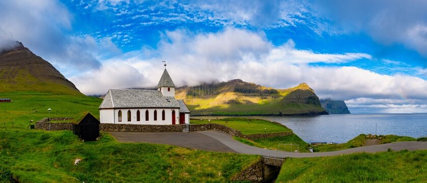 Vidareidis church on the Island Vidoy in the Faroe Islands
