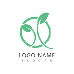 Simple mint logo leaf vector and symbol