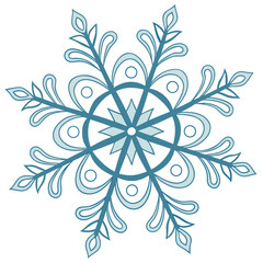 Blue snowflake with intricate design