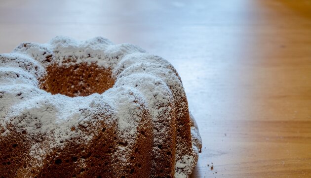 Kue bolu lezat ditaburi gula bubuk