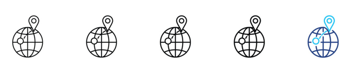 Global shipping icon set outline multistyle vector illustration concept