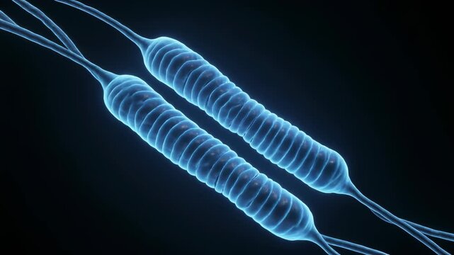 Microscopic Animation of Centriole Pair and Centrosome Structure