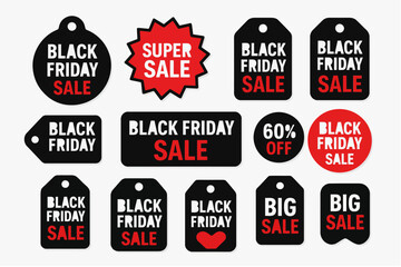 Black Friday Sale Tags Collection – Discount Labels and Promo Badges
