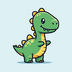 Naklejka premium Smiling Cartoon Dinosaur Character