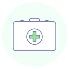 Fototapeta premium First Aid Medical Kit icon, Emergency Medical Kit, First Aid Box, Safety Health Pack, Rescue Treatment Kit