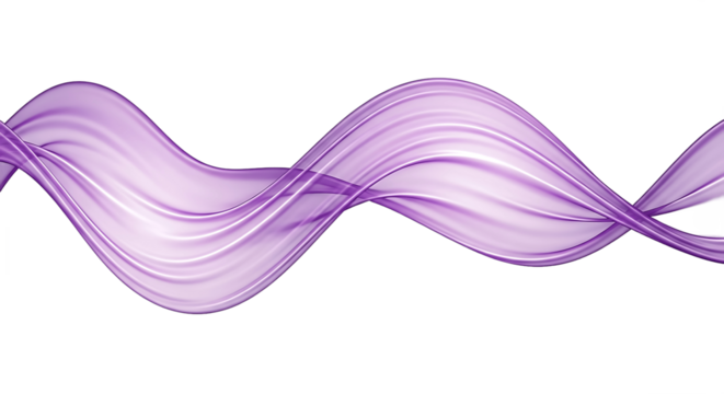Abstract Purple Fluid Wave Design with Flowing Transparent Ribbons, Elegant Modern Background
