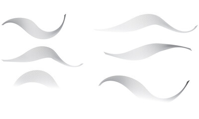 Obraz premium Abstract smooth swoosh shapes for design. Set of soft grey swoosh elements ideal for modern graphics, branding accents, digital backgrounds, and fluid decorative design layouts.