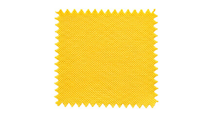 Yellow fabric swatch with a zig-zag cut edge for textile design and fashion