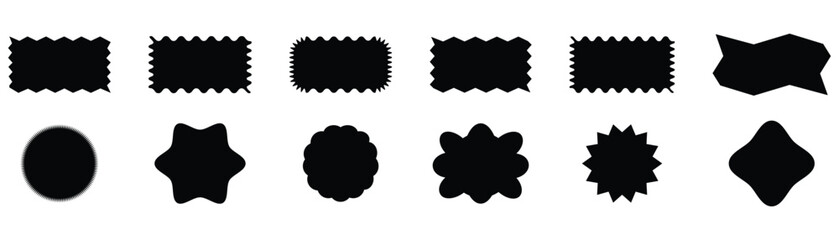 Star round sticker tag icon. Black retro sunburst price label sticker icon. Badge starburst discount and sale label stickers, price tag, offer. Sun ray discount coupon design. Vector illustration.