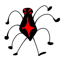 Glowing Red Spider Illustration on Black Background