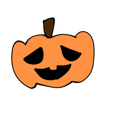 Hand Drawn Pumpkin Illustration with Black Background