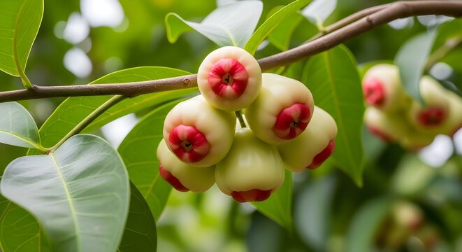 a bunch of ripe water apples