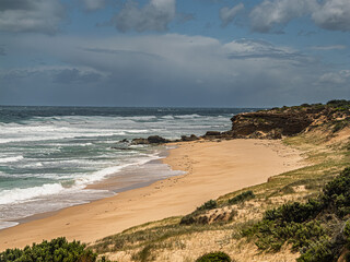 Beautiful Beach Scene With Strong Winds