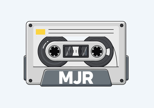 Retro Cassette Tape Mascot with Letter MJR