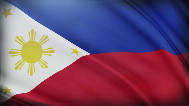 Waving flag of the philippines, a beautiful national symbol perfect for patriotic designs, cultural presentations, historical publications, and educational materials.
