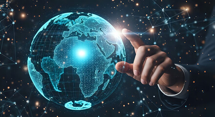 Global business network connection technology digital world communication concept design on transparent background