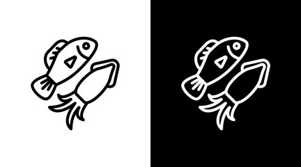 Seafood With Icon Set Design