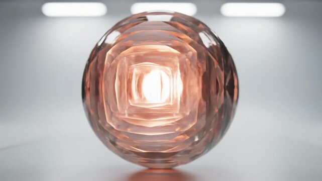Abstract Sphere Transforms Color on White Minimalistic Background