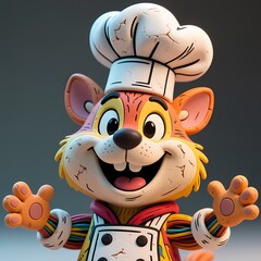 Vibrant Clay Model Cartoon Character Pop Art Illustration.