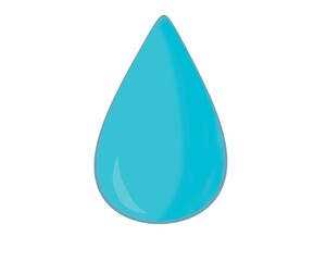 Fototapeta premium Blue water drop illustration. Hand drawn water drop on a white background.