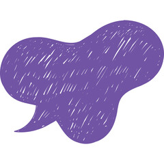 Purple Hand Drawn Speech Bubble With Hatching Texture Isolated On Transparent Background Abstract Communication Symbol