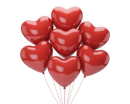  Red and white heart balloons Valentines Day love romance