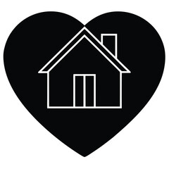 home heart icon vector icon
