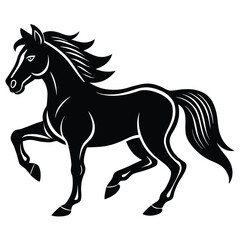 horse running pose vector icon
