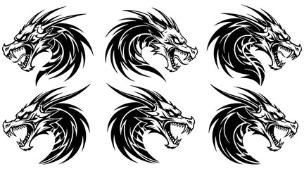 Vector Dragon tribal head design