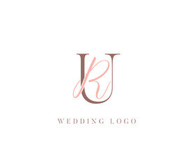 RU monogram logo. calligraphic signature icon. wedding logo