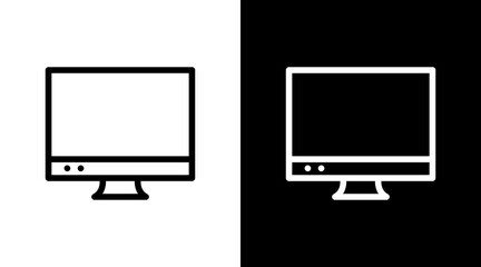 Computer With Icon Set Design