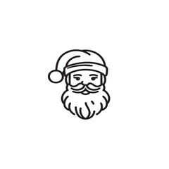 PrintMinimalist santa claus head icon for christmas holiday design