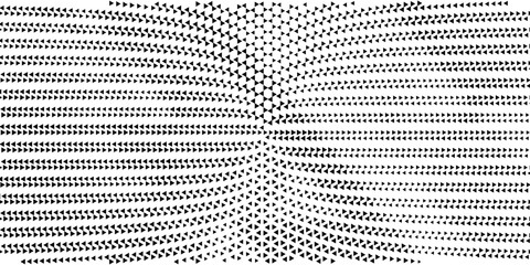 Abstract geometric black and white deco art halftone hexagone and triangle print pattern. vector background