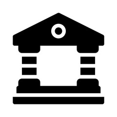 Line drawing of a greek or roman temple icon suitable for historical illustrations, architectural designs, educational materials, and cultural presentations.
