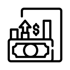 Dollar bill growth chart arrow and dollar sign. Suitable for finance articles, investment presentations, economic reports, and business infographics.
