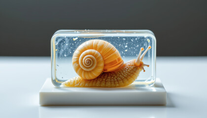 Snail Transparent Container White Base