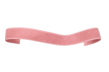 Pink velvet ribbon banner flowing on transparent background