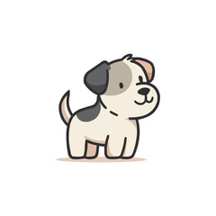 Naklejka premium Cute Cartoon Dog Puppy Flat Vector Illustration
