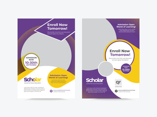 Kids back to school education admission flyer, 