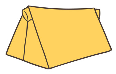 緊急時のシェルター、登山用ツェルトのイラスト