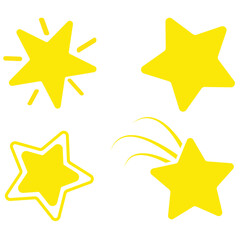 Obraz premium Stars icon collection. Different star shapes. Yellow stars icon set. Sparkle star icon set. Vector illustration 