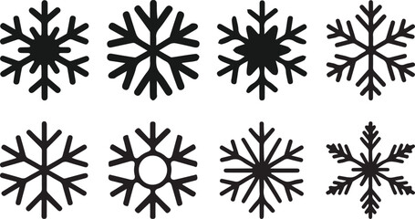 set of Christmas vector snowflakes